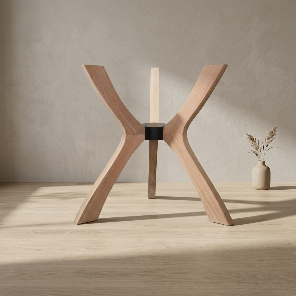 Viensan Solid  Wood Spider Table Legs, Heavy Duty Dining Table Base for Glass, Wood & Marble Tops, Side & Coffee Table