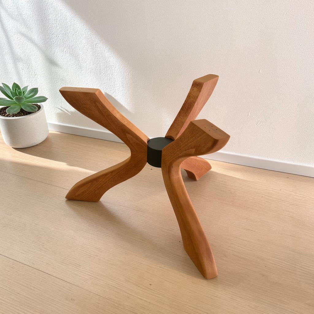 Viensan Heavy Duty Spider Table Base, Solid Wood Legs for Glass, Marble & Wood Tops, Dining, Coffee & Side Tables