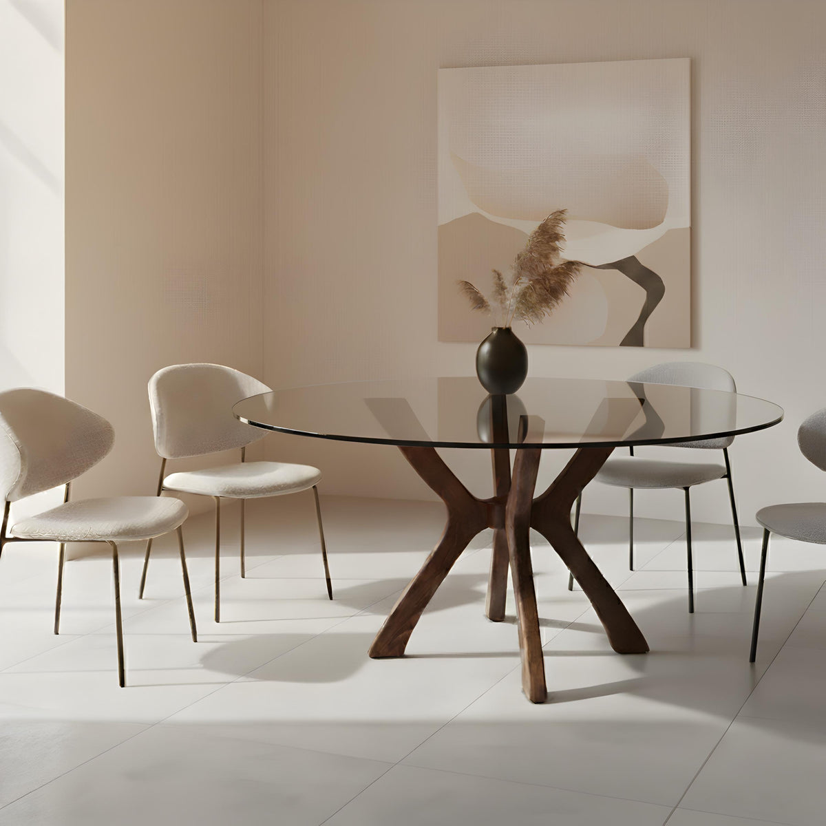 Viensan Heavy Duty Beech Wood Spider Table Legs, Dining Table Base for Round & Square Glass, Wood & Marble Tops, Side & Coffee Tables