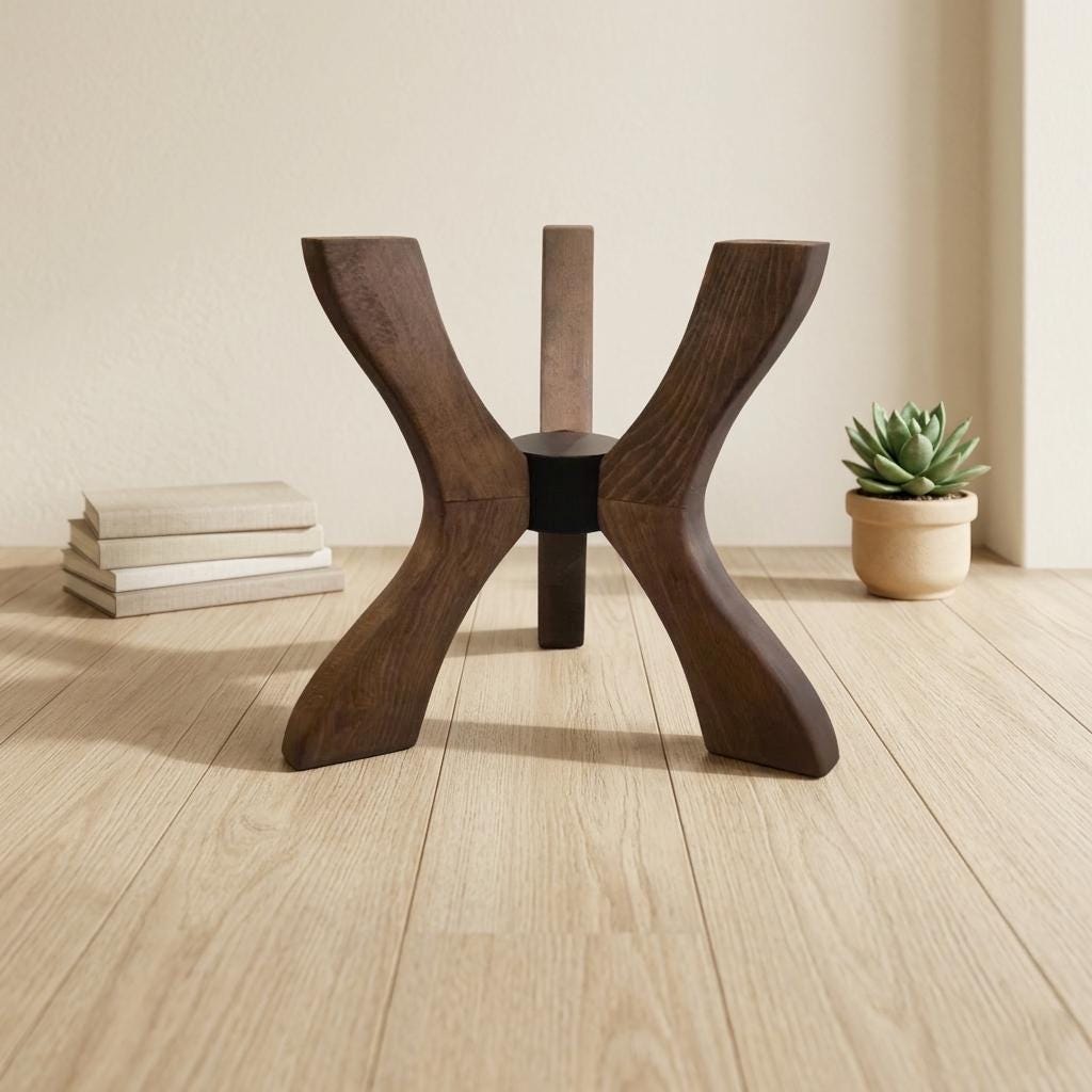 Viensan Heavy Duty Beech Wood Spider Table Legs, Dining Table Base for Round & Square Glass, Wood & Marble Tops, Side & Coffee Tables