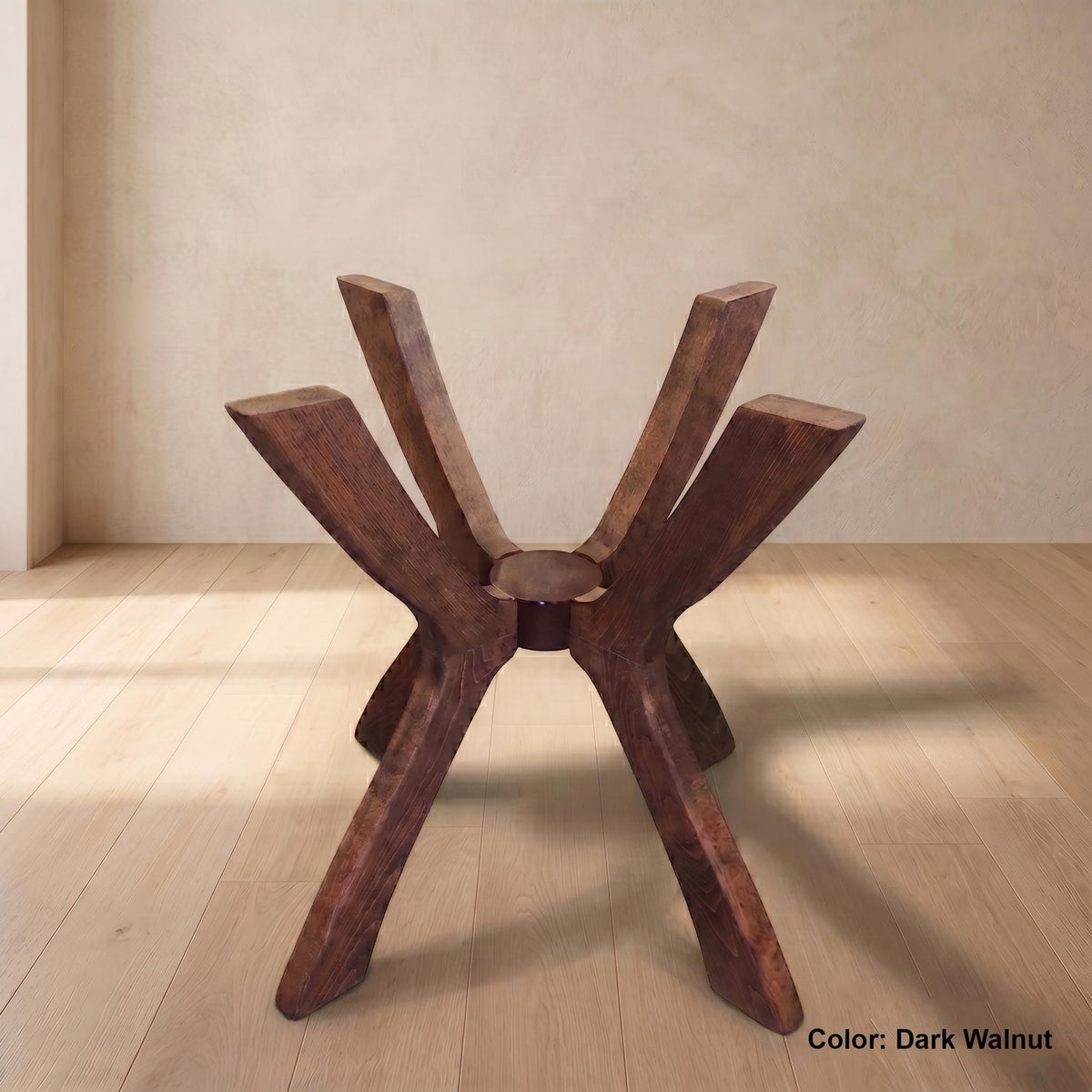 Viensan Heavy Duty Spider Table Base, Solid Wood Legs for Glass, Marble & Wood Tops, Dining, Coffee & Side Tables