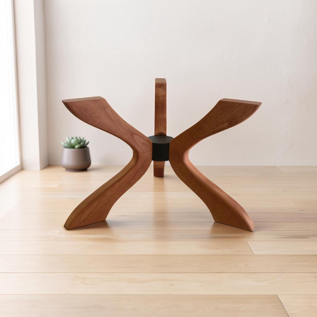 Viensan Heavy Duty Spider Table Base, Solid Wood Legs for Glass, Marble & Wood Tops, Dining, Coffee & Side Tables