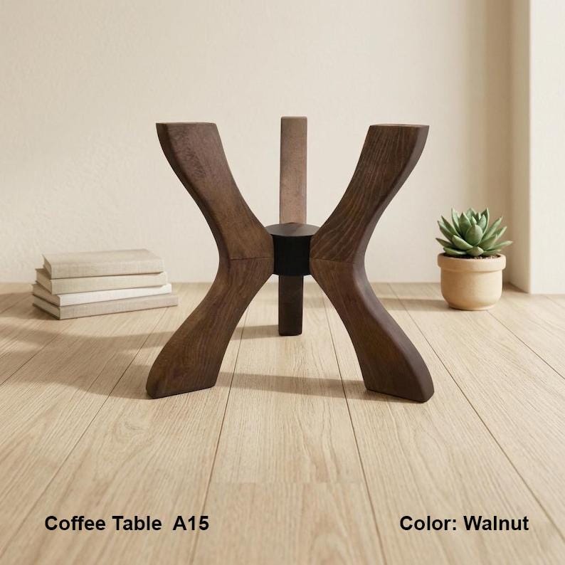 Viensan Heavy Duty Spider Table Base, Solid Wood Legs for Glass, Marble & Wood Tops, Dining, Coffee & Side Tables